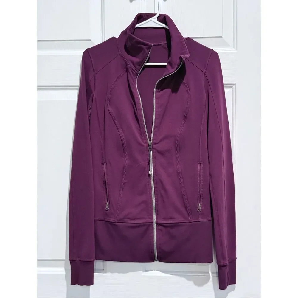 Lululemon Plum Asana Long Sleeve Relaxed Fit Yoga Gym Jacket Women's